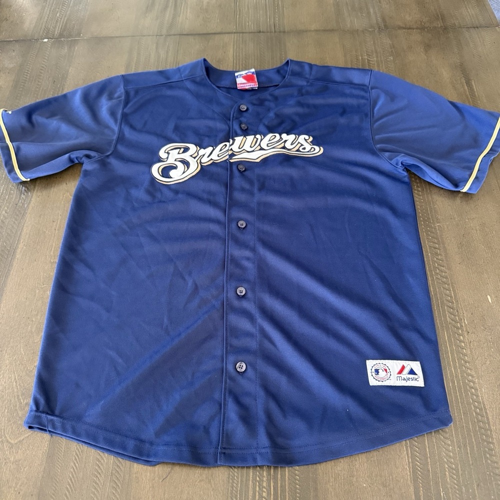 Vintage 2000s Milwaukee Brewers Ben Sheets #15 Majestic MLB Jersey Blue ✅measu